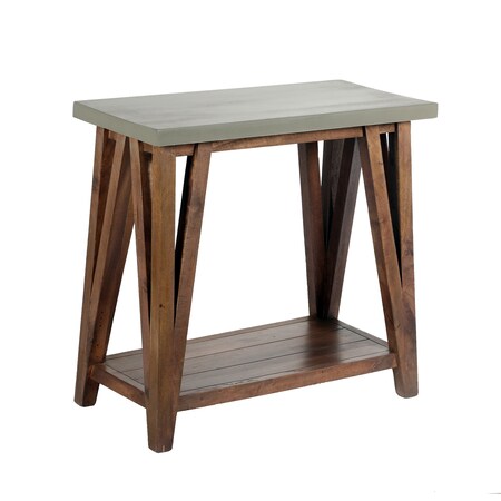 Alaterre Furniture Brookside 30"W Wood with Concrete-Coating Console/Media Table AWBS1870C